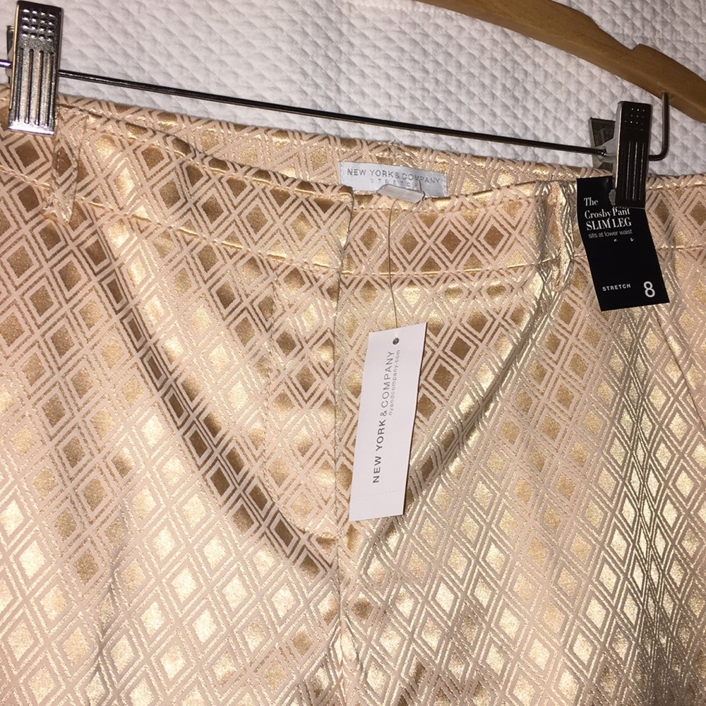 Dress pants New York and Company Gold And Pattern
